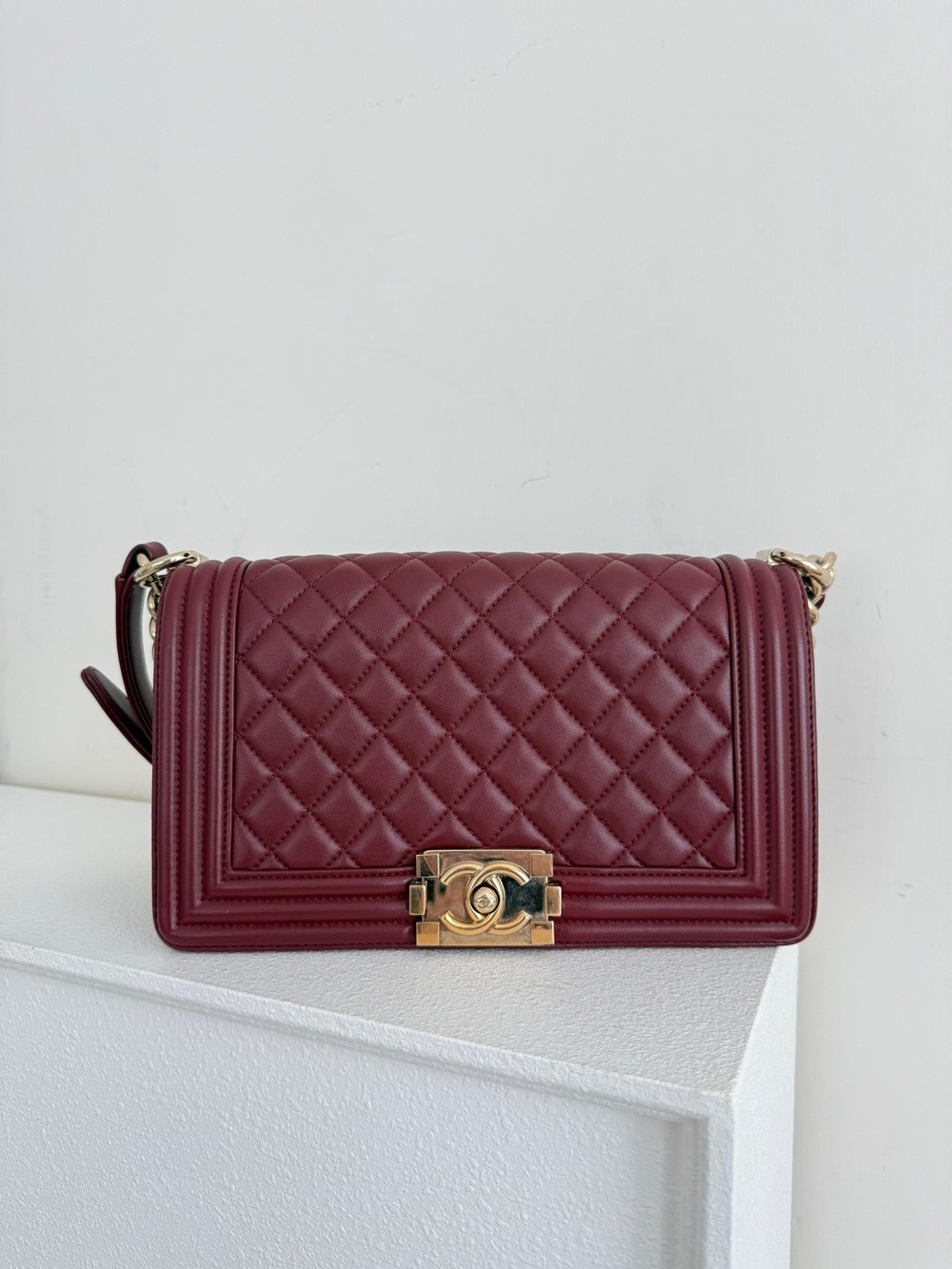 Authentic Chanel Leboy Medium GHW Lambskin
